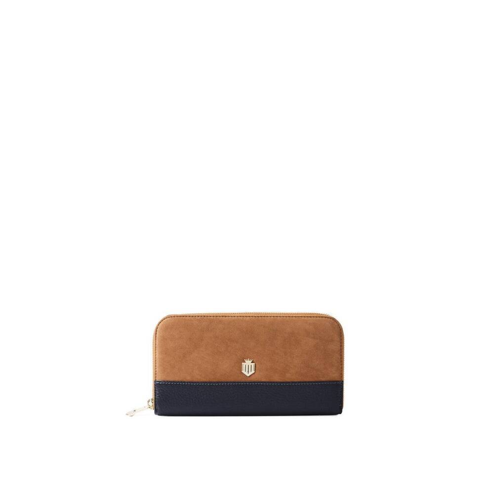 NEW FAIRFAX & FAVOR women's salisbury purse in tan/navy